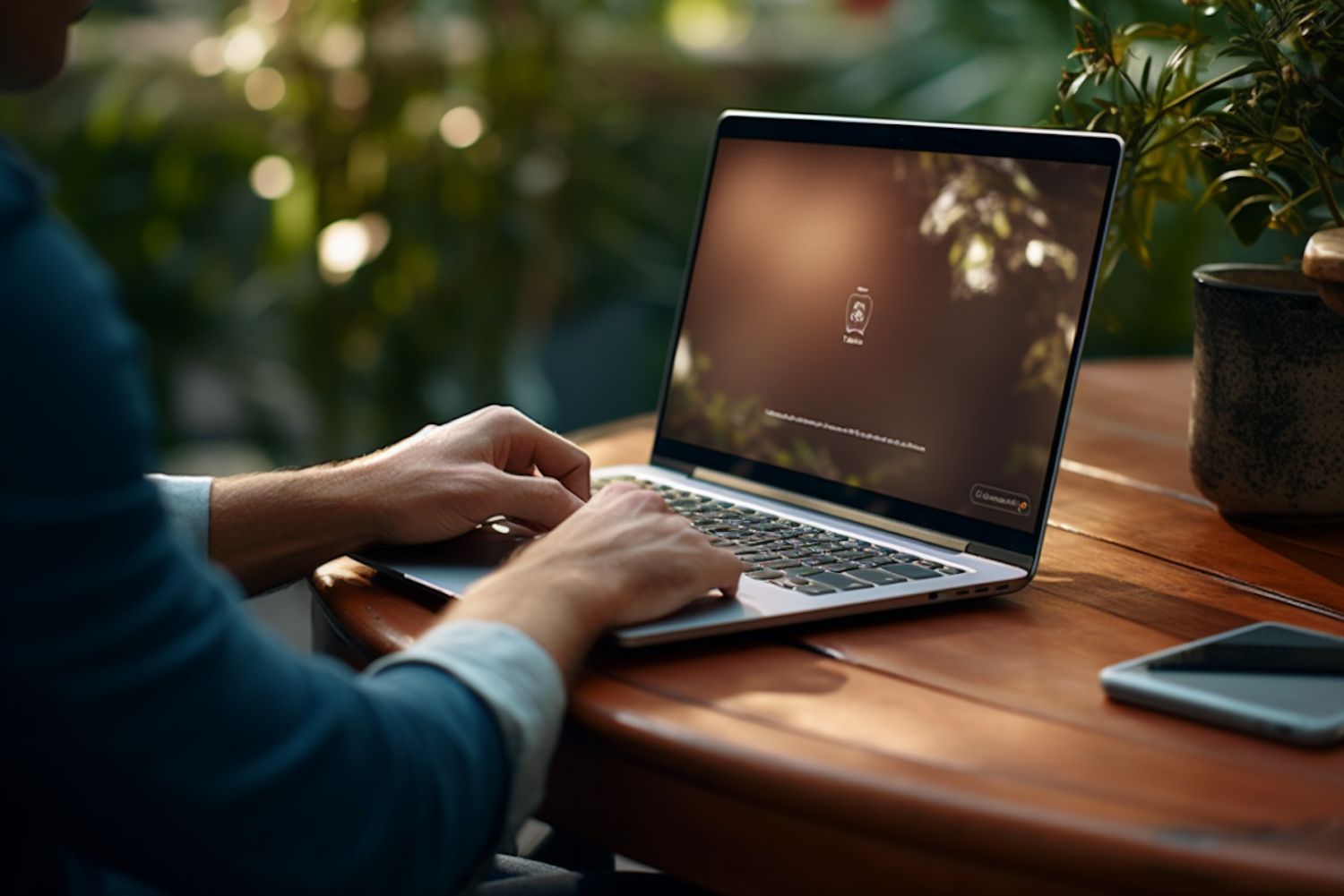 A person confidently using a computer, with a subtle visual cue indicating a secure online environment, representing website security features like SSL.