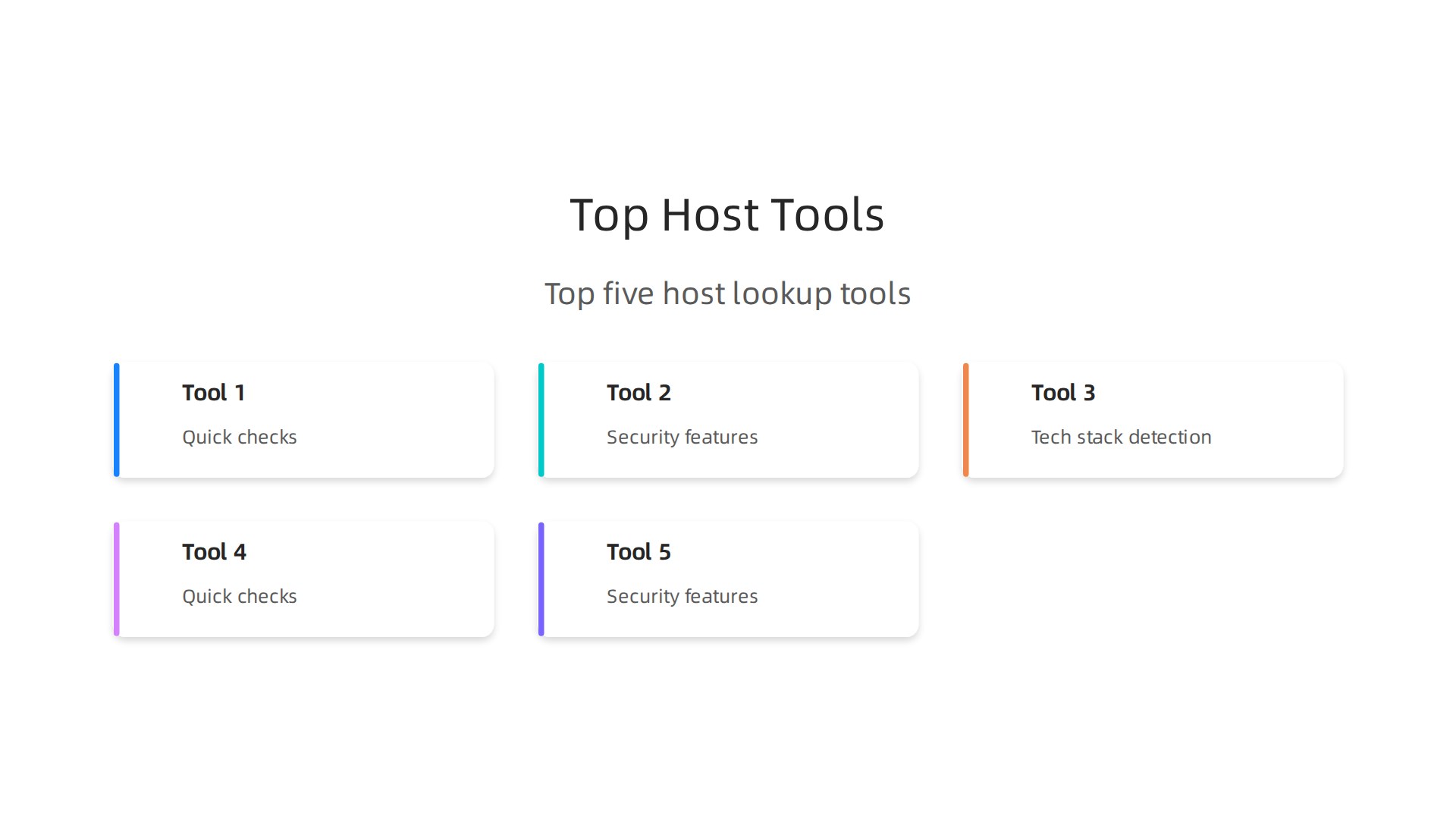An infographic comparing the top five website host lookup tools for 2026, highlighting their best uses and specific features for quick checks, security, and tech stack detection.