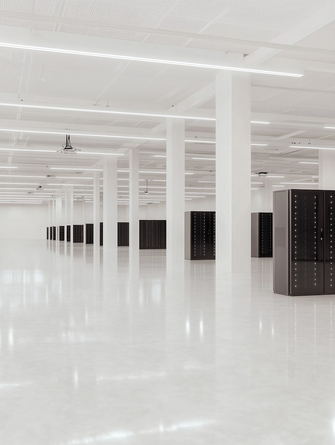 Abstract image showing fast, secure data moving between servers, representing high performance and strong security.