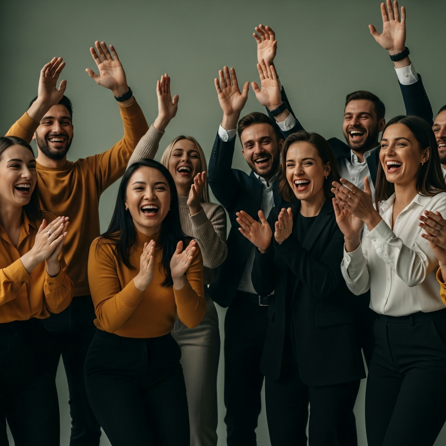Photo of a small creative team celebrating growth or a successful launch to reflect the scaling and growth advice in the article.