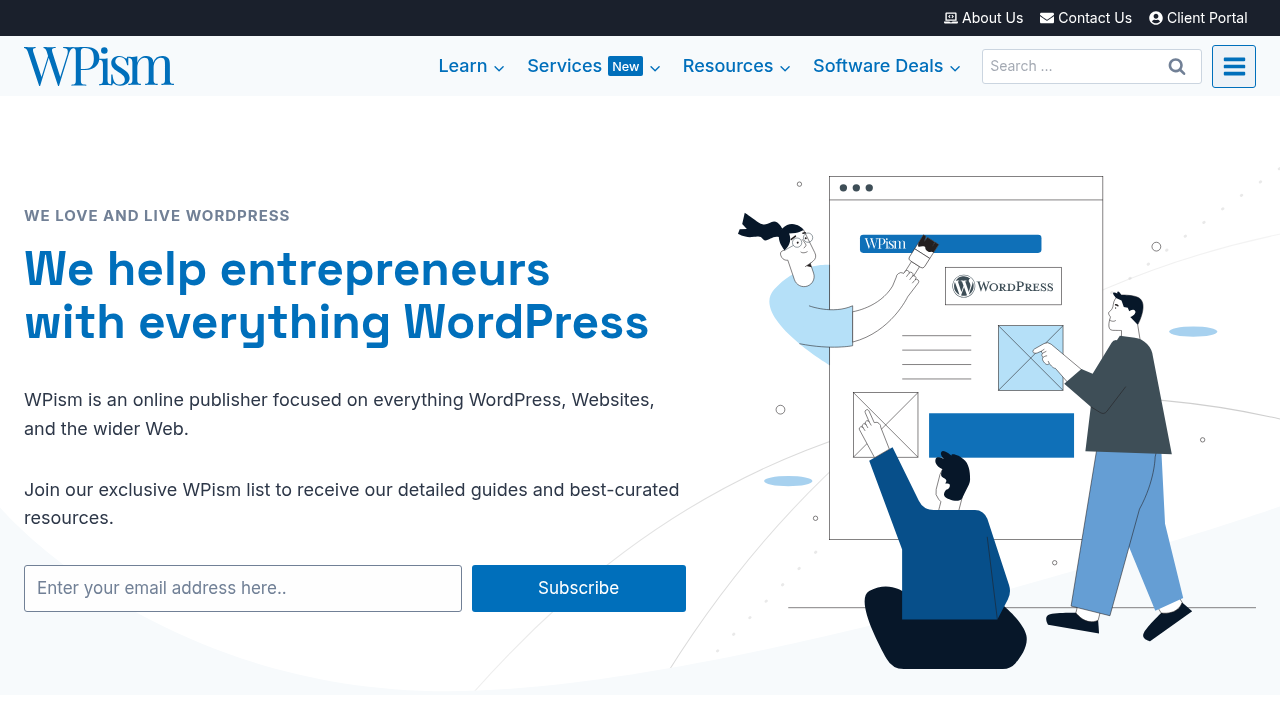 The homepage of WPISM, a resource for WordPress guides including cPanel migration.