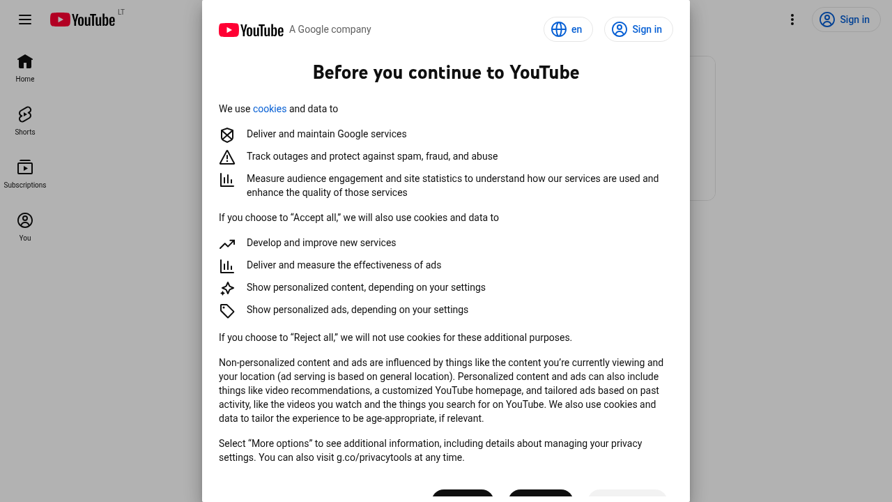 Screenshot of the YouTube homepage, a platform for video tutorials including those for the original AnyList app.