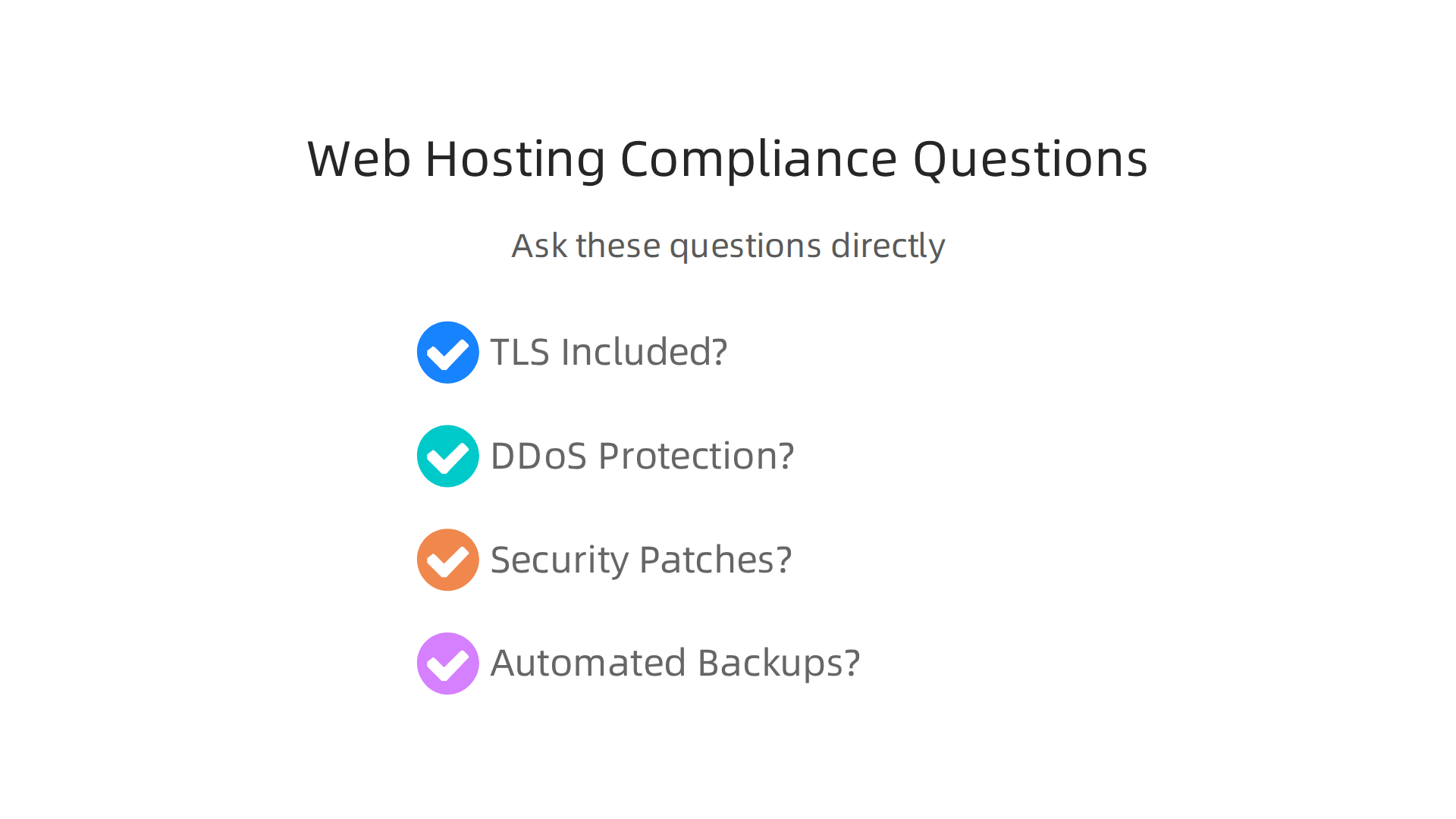 Essential questions to ask your web hosting provider to ensure FTC compliance.