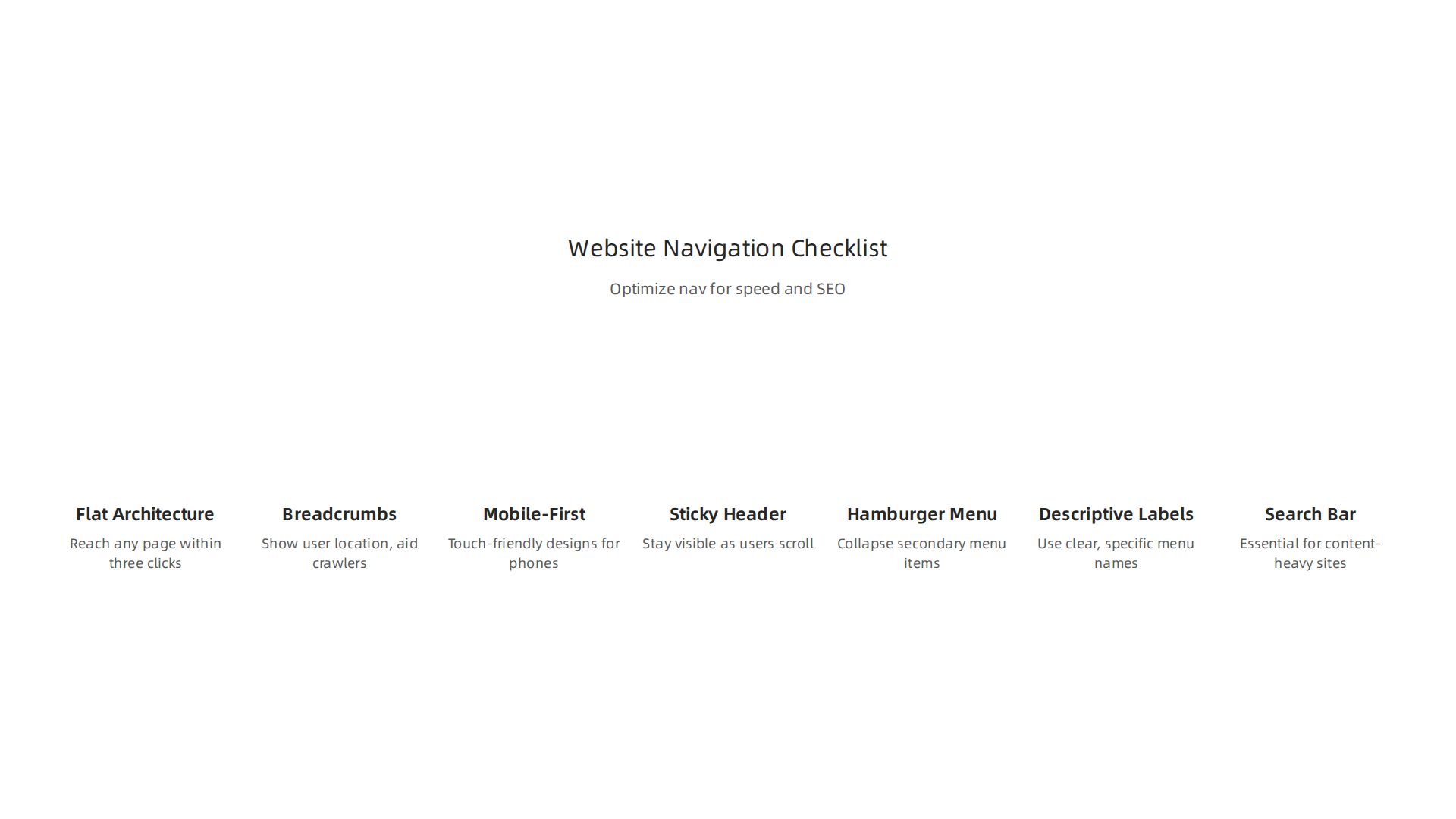 Key strategies to optimize website navigation for faster load times, improved user experience, and better SEO.