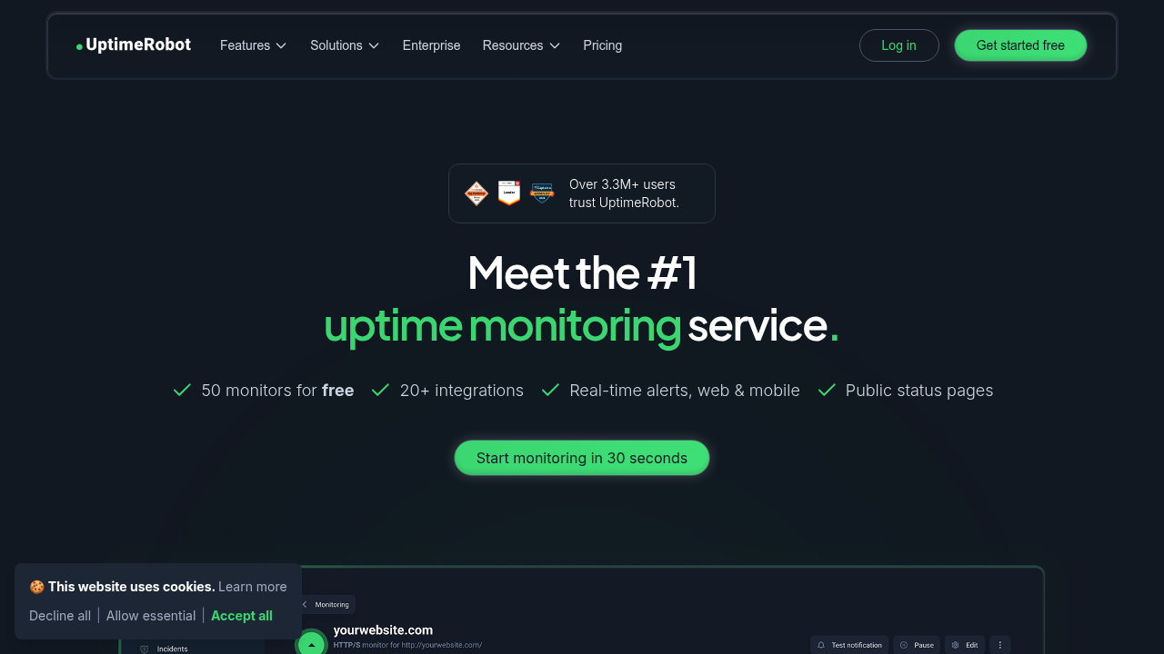 UptimeRobot provides insights into web hosting benchmarks, emphasizing the importance of high uptime guarantees for serious websites.