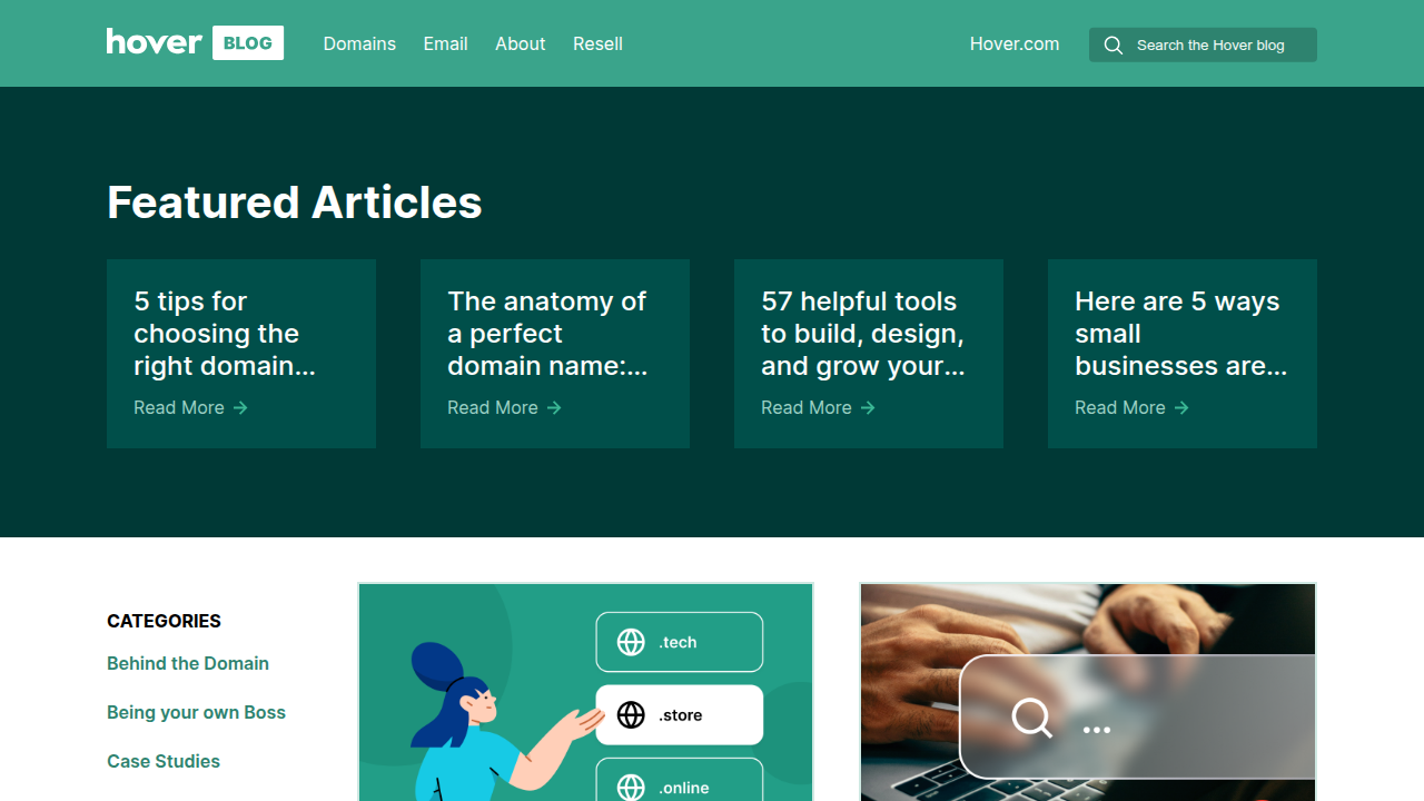 Hover's blog article discussing essential security features to consider when selecting a web hosting provider.