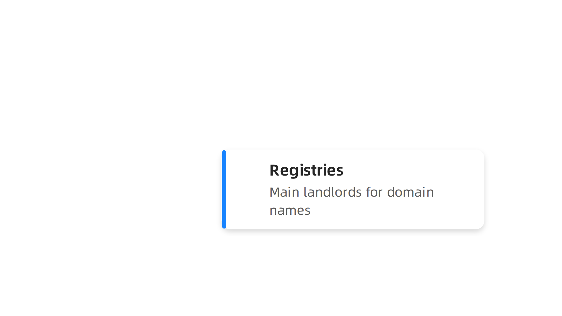 Understand the different entities involved in buying a domain name, from registries to marketplaces.