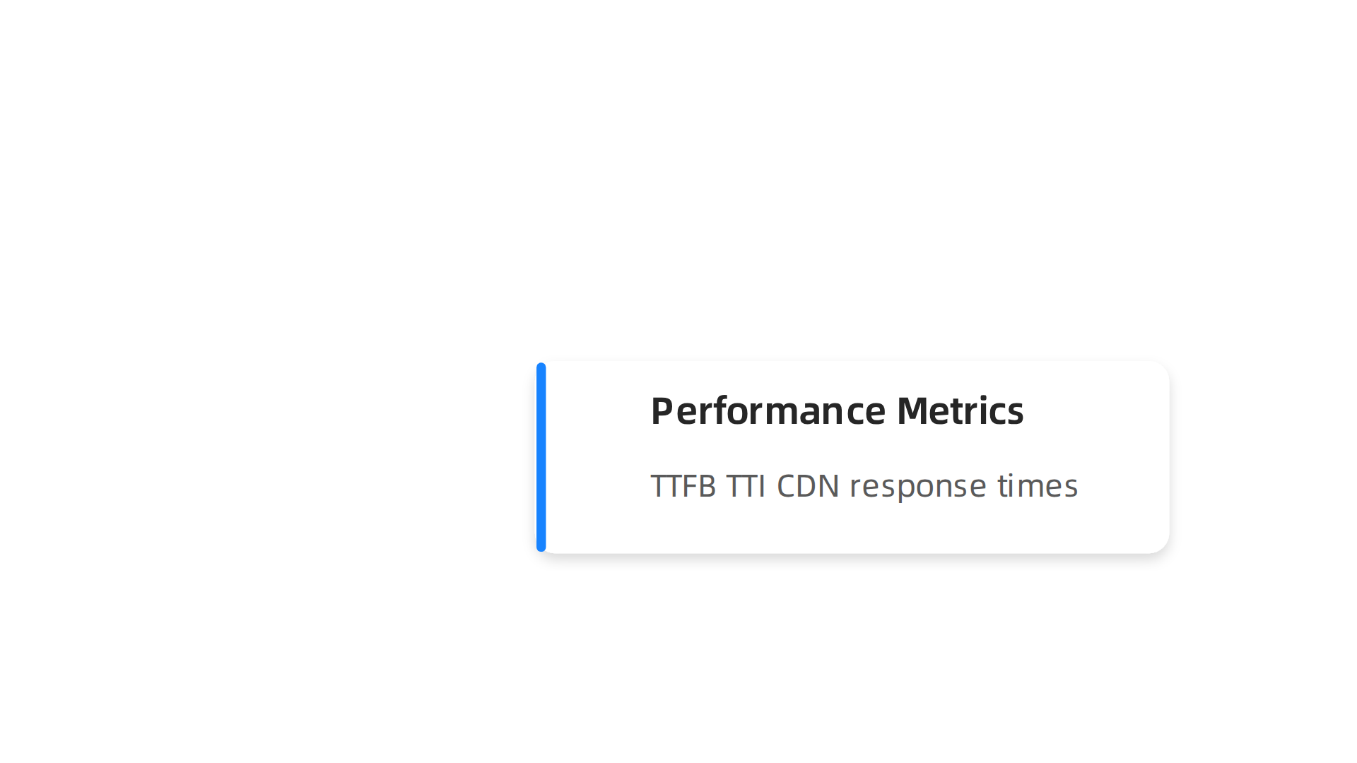 Key metrics used to measure the speed and responsiveness of a website.